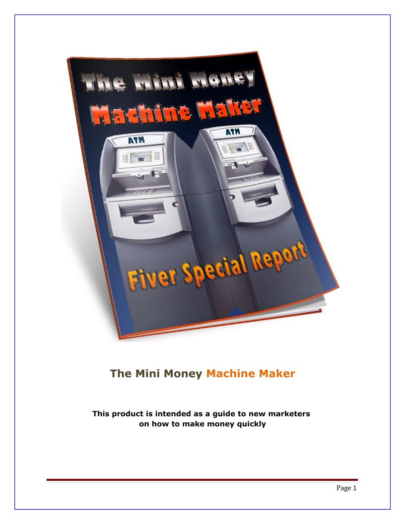 eBook: Build Mini Money Machines for Quick Online Profits