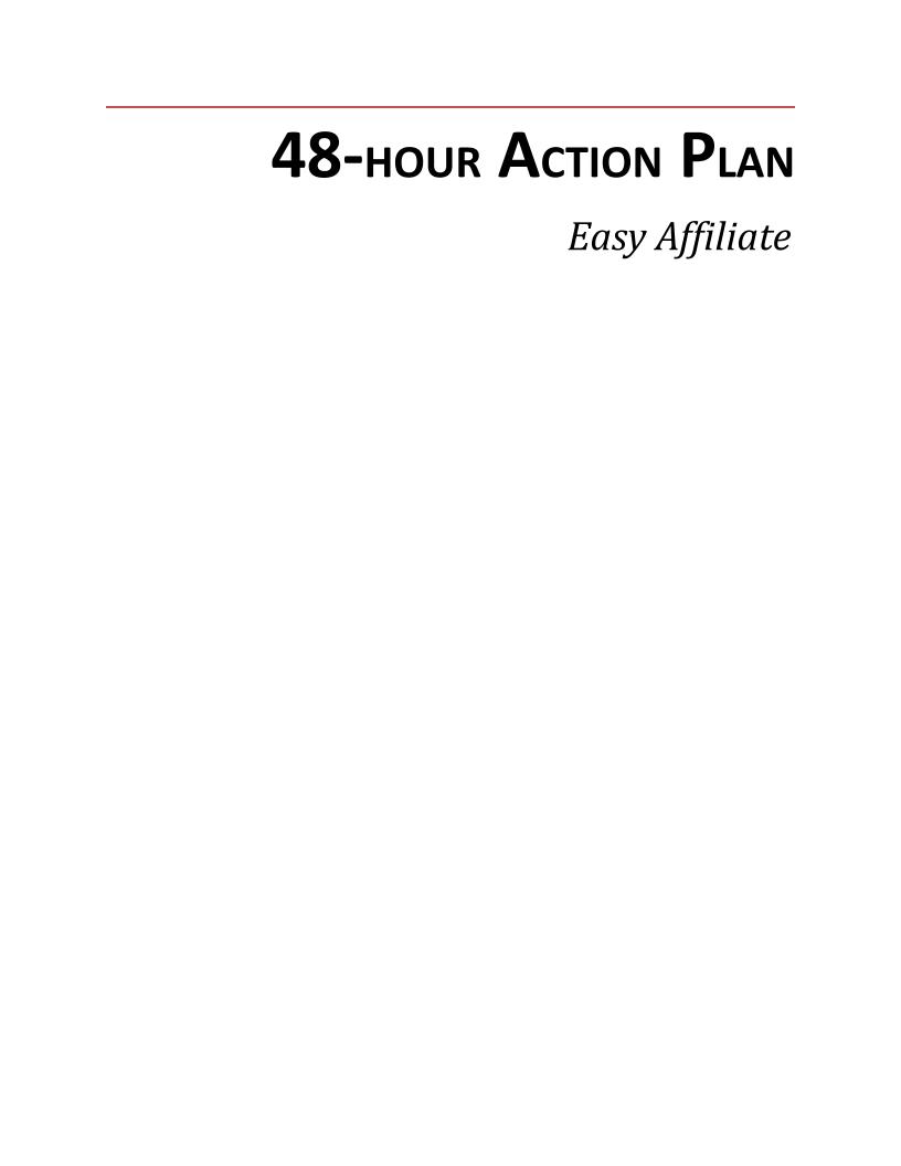 The Ultimate 48-Hour Action Plan eBook for Easy Affiliate Marketing Success