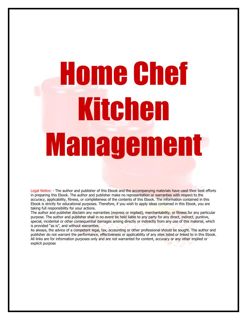 Essential eBook for Home Chef Kitchen Management Mastery