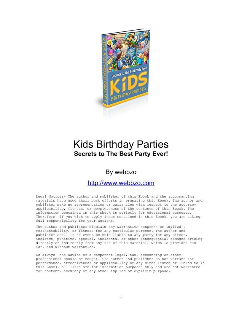 Ultimate eBook Guide to Planning Fun Kids Birthday Parties