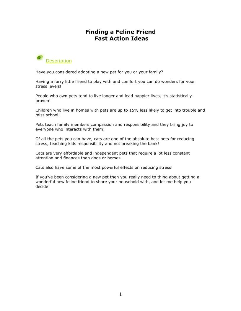 Unlock the eBook: Fast Action Ideas for Adopting Your Ideal Cat