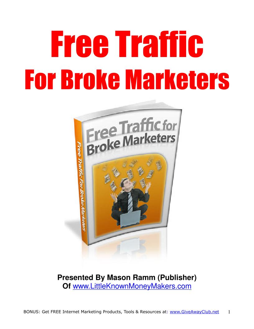 eBook: Free Traffic Secrets for Broke Marketers – Unlock Visitor Floods
