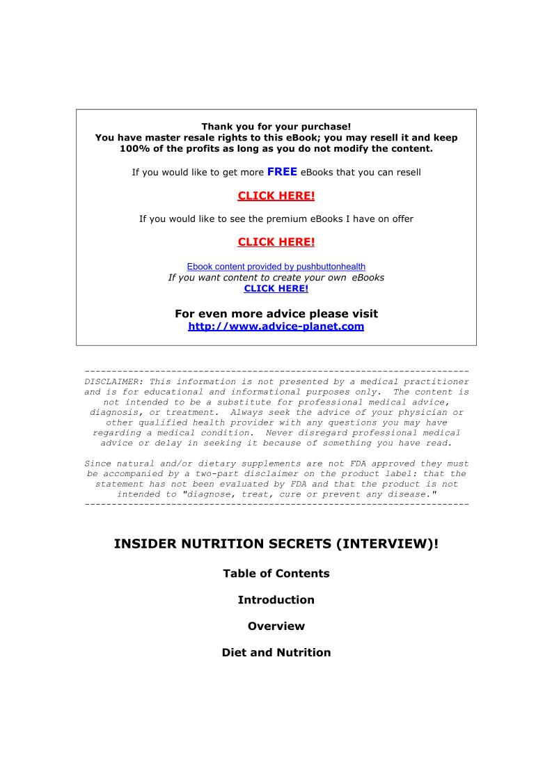 Unlock Nutrition Secrets: The Ultimate eBook on Healthy Eating and Dieting