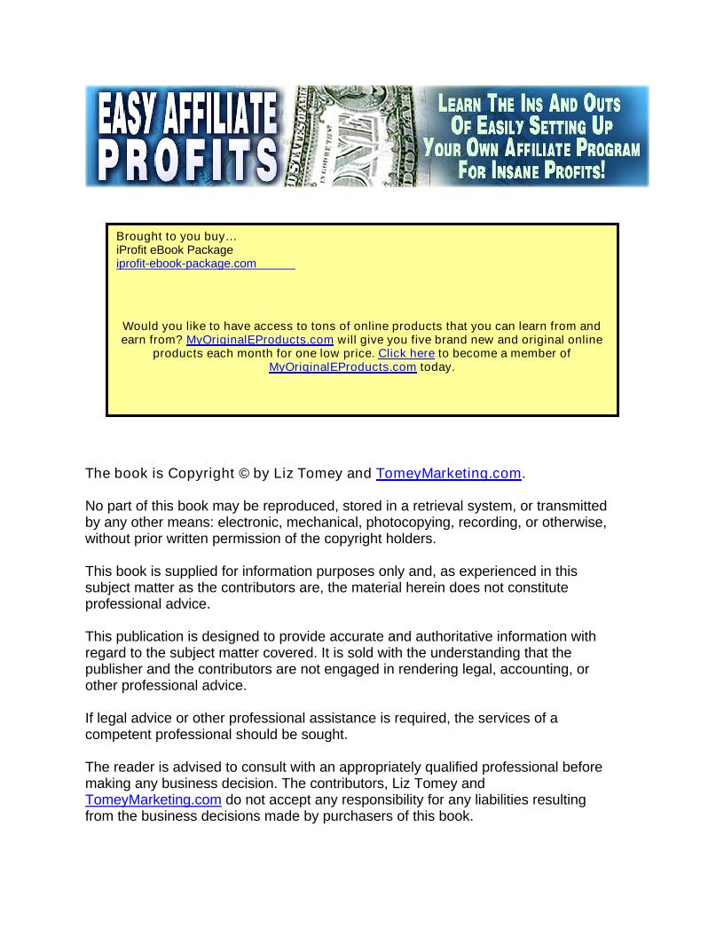 Unlock Easy Affiliate Profits eBook: Strategies for Building Wealth