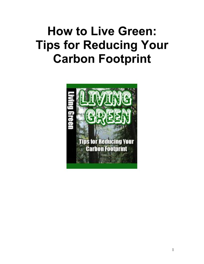 eBook: Discover Easy Ways to Live Green and Cut Carbon Footprint