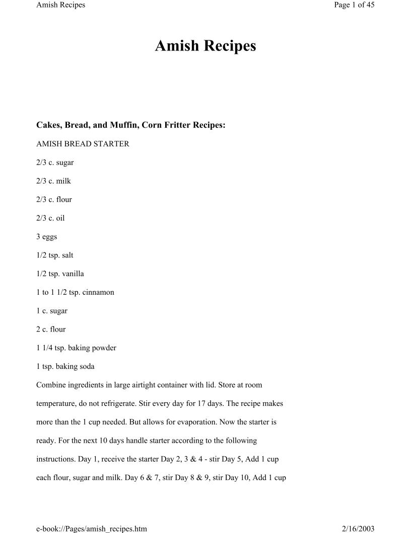 eBook: Discover Authentic Amish Recipes for Delicious Home Cooking