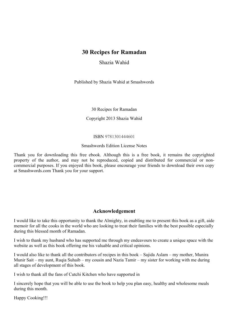 eBook: 30 Scrumptious Ramadan Recipes for Festive Feasts