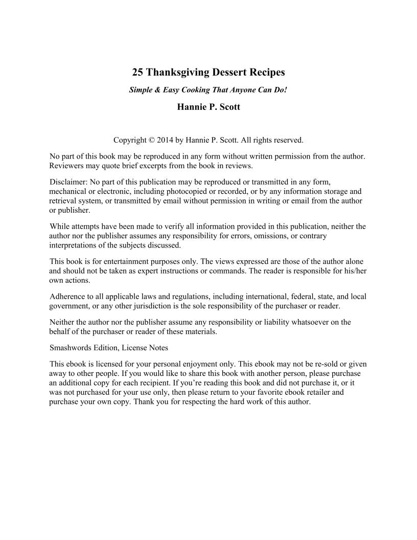 Delicious eBook: 25 Easy Thanksgiving Dessert Recipes for Festive Gatherings