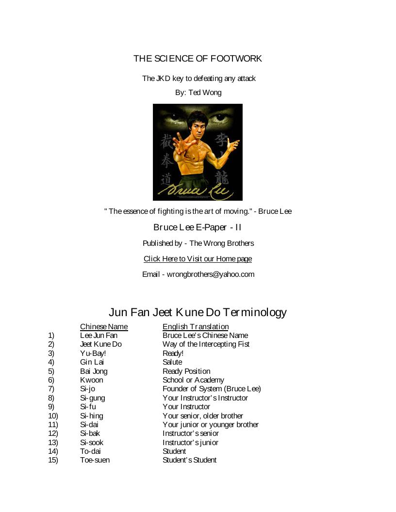 eBook: Mastering Footwork in Jeet Kune Do – Bruce Lee's Secrets