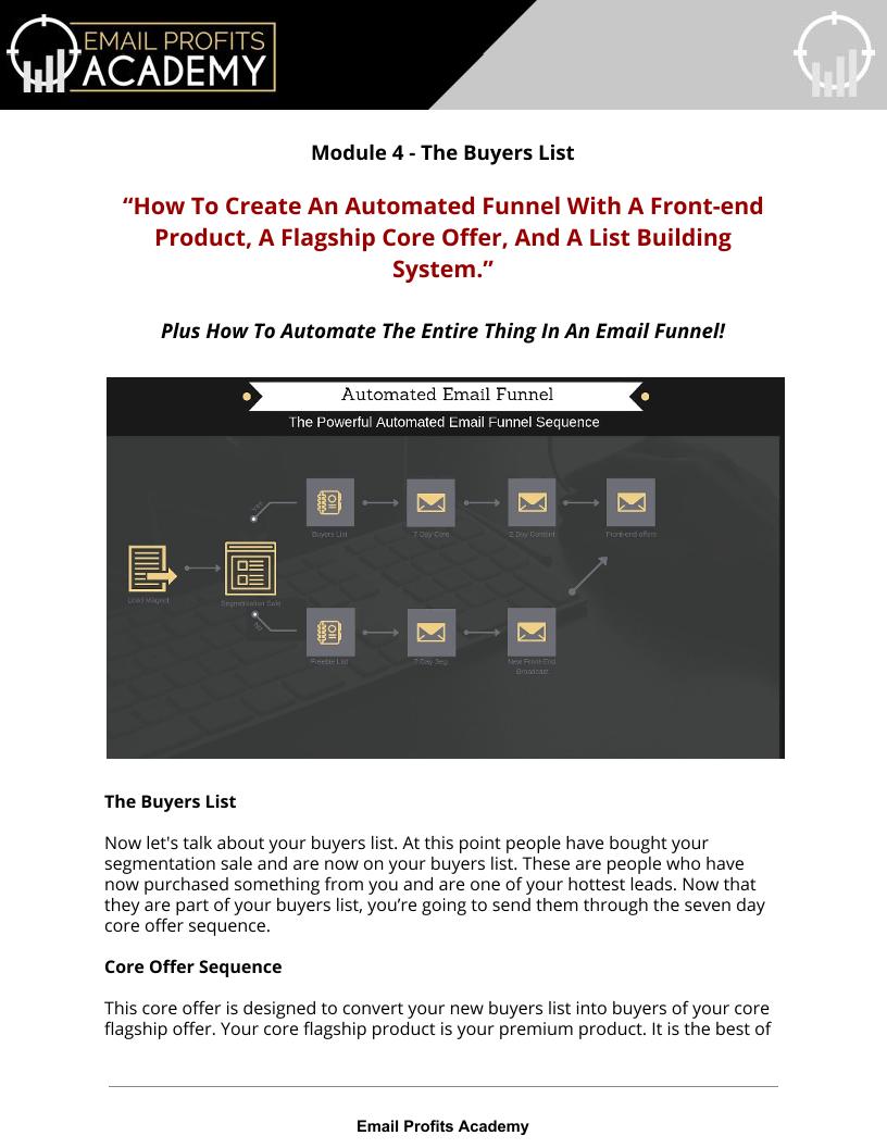eBook: Create Automated Funnels for Buyers List and Core Offers Mastery
