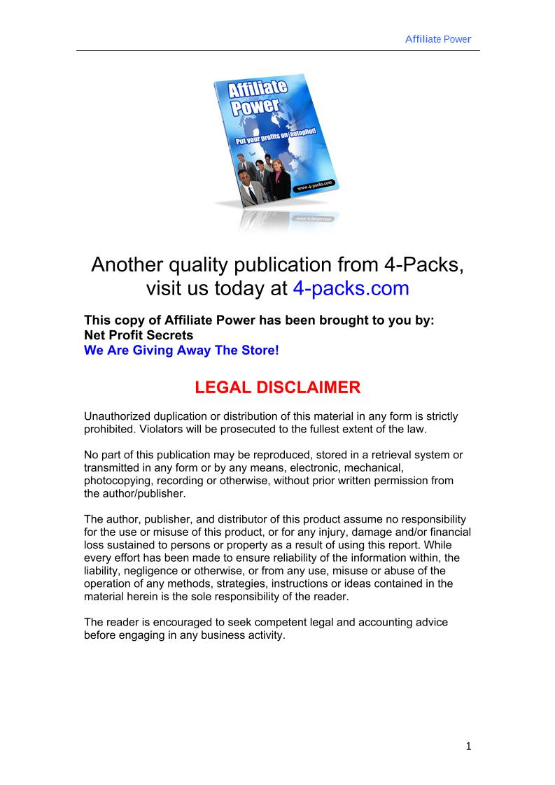 Unlock the Secrets of Affiliate Power: Your Ultimate eBook Guide