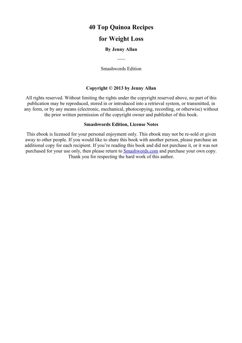 eBook: 40 Top Quinoa Recipes for Weight Loss and Wellness