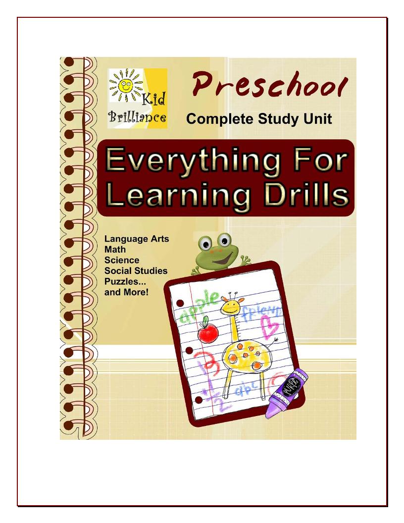 Explore the Fun eBook for Preschool Learning Drills and Activities