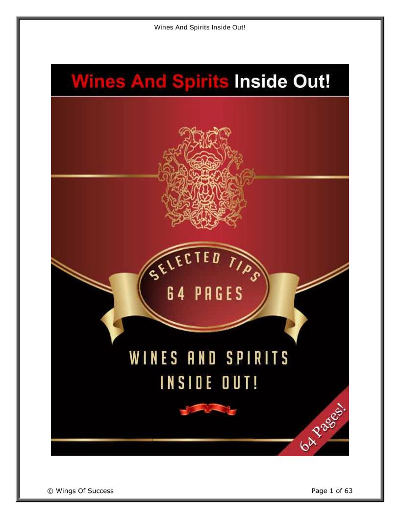Unlock the eBook on Wines and Spirits: Insider Secrets Explored