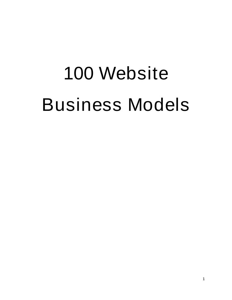 Unlock 100 Profitable Website Business Models with This Essential eBook