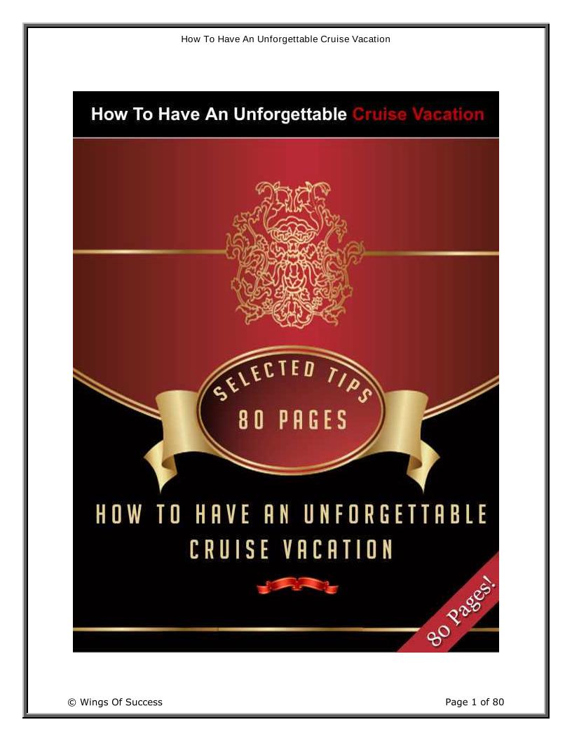 eBook: Discover How to Plan an Unforgettable Cruise Vacation Adventure