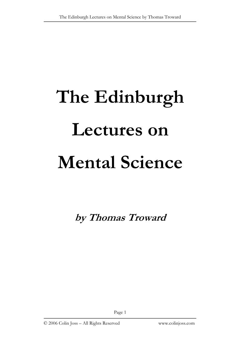 Unlock the eBook Secrets of Mental Science with Thomas Troward