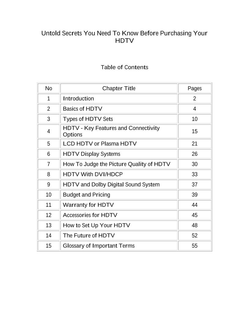 Essential HDTV Buying Guide eBook: Untold Secrets for Savvy Shoppers