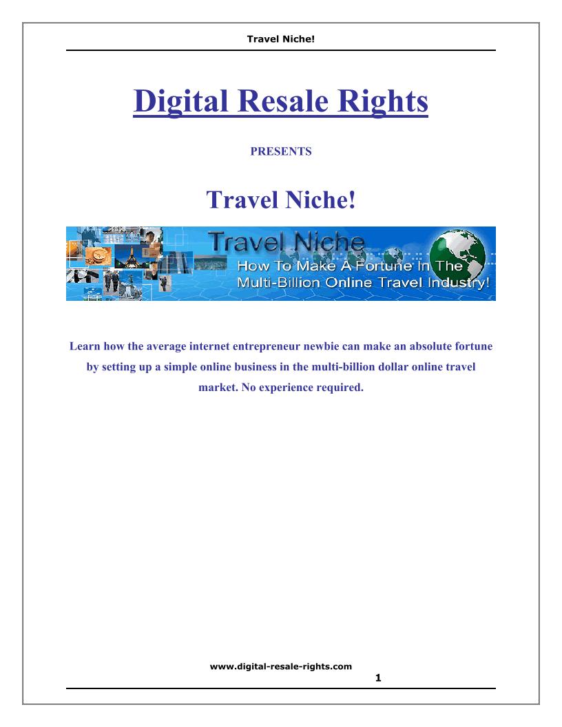 Discover the Travel Niche eBook: Build a Profitable Online Empire