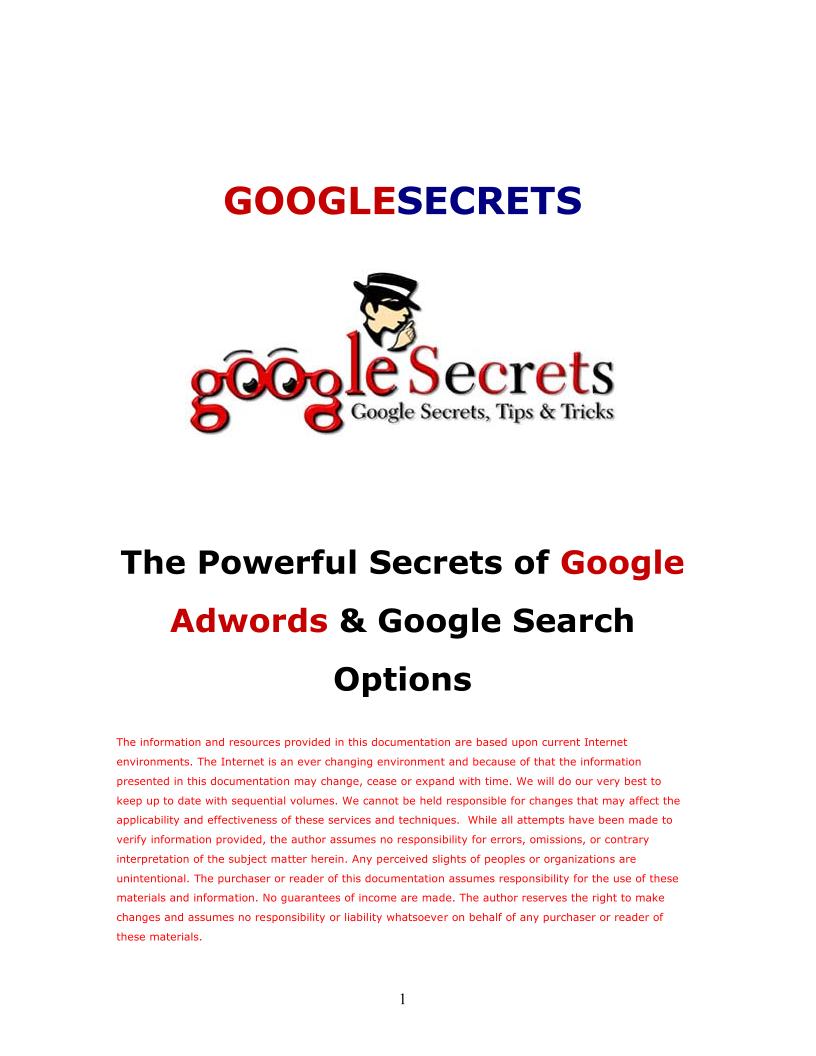 The Essential eBook on Google AdWords Secrets and Optimization Tips