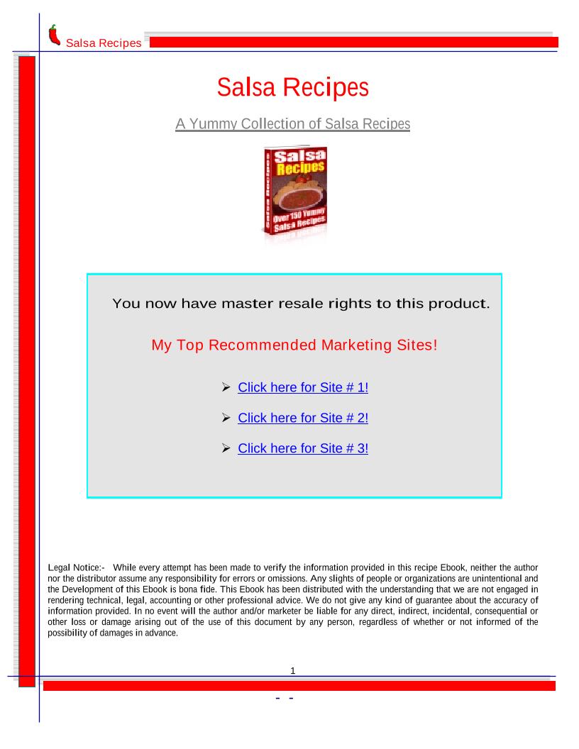 Delicious Salsa Recipes eBook: Over 100 Easy and Spicy Creations