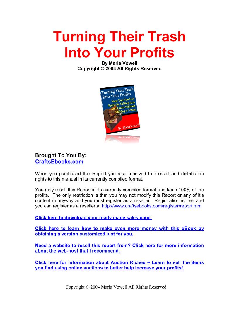 eBook: Profiting from Crafts Sales Without Making a Single Item