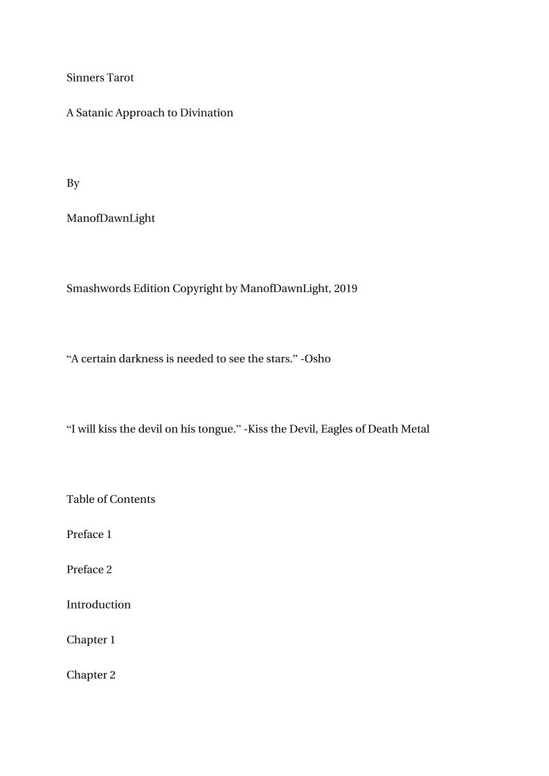 eBook: Sinners Tarot - Your Guide to Satanic Divination and Demonic Wisdom