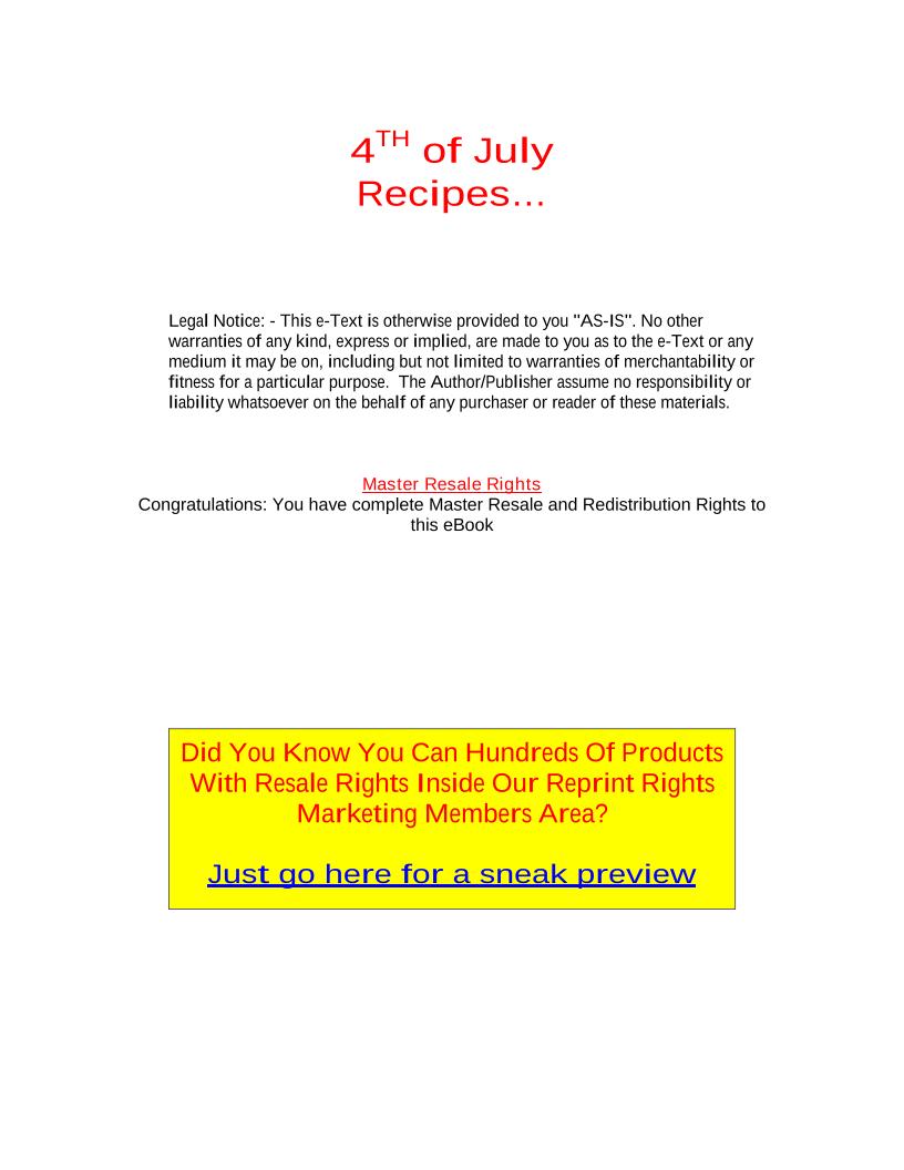 eBook: Sizzling 4th of July Recipes for Festive Feasts