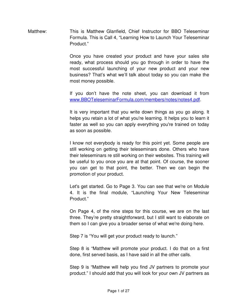 Unlock the Secrets of Successful Product Launches: The BBO Teleseminar eBook