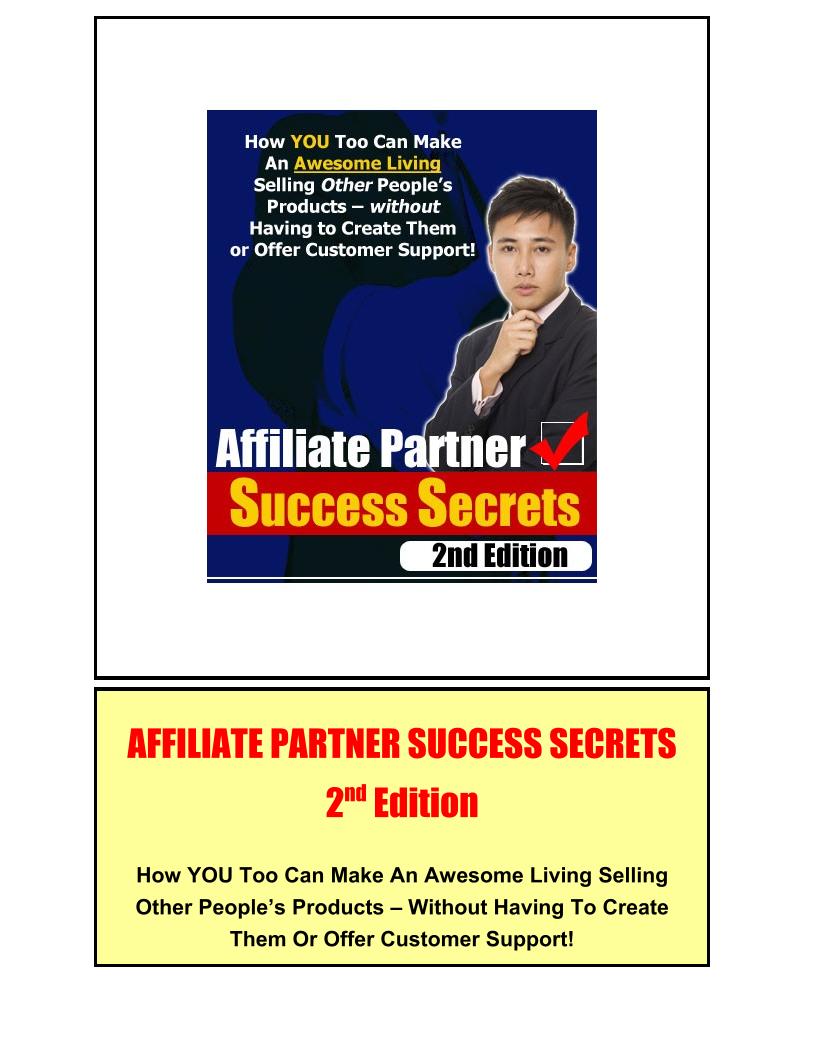 Ultimate eBook on Affiliate Partner Success Secrets 2nd Edition Strategies