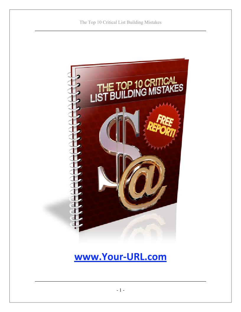 Essential eBook Guide to the Top 10 List Building Mistakes