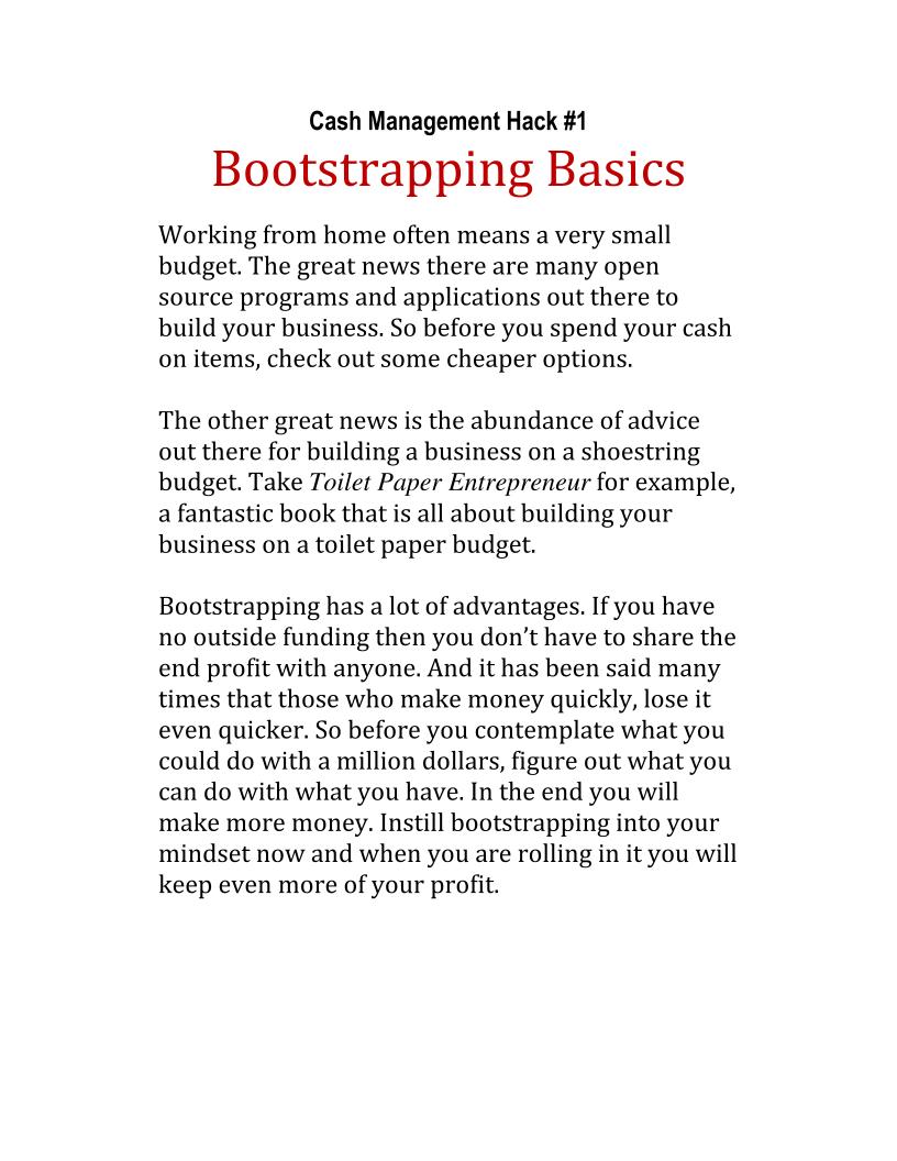 eBook: Master Cash Management Hacks for Bootstrapping Success
