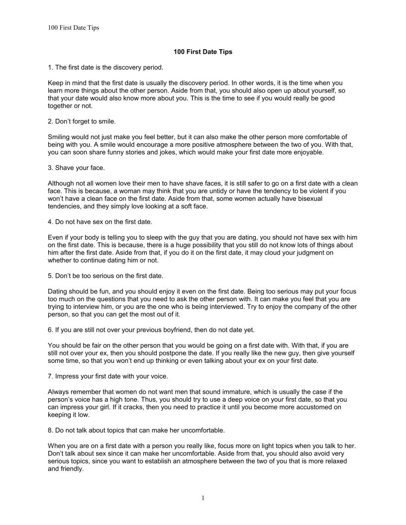 Unlock the Secrets of First Dates: The Ultimate eBook Guide