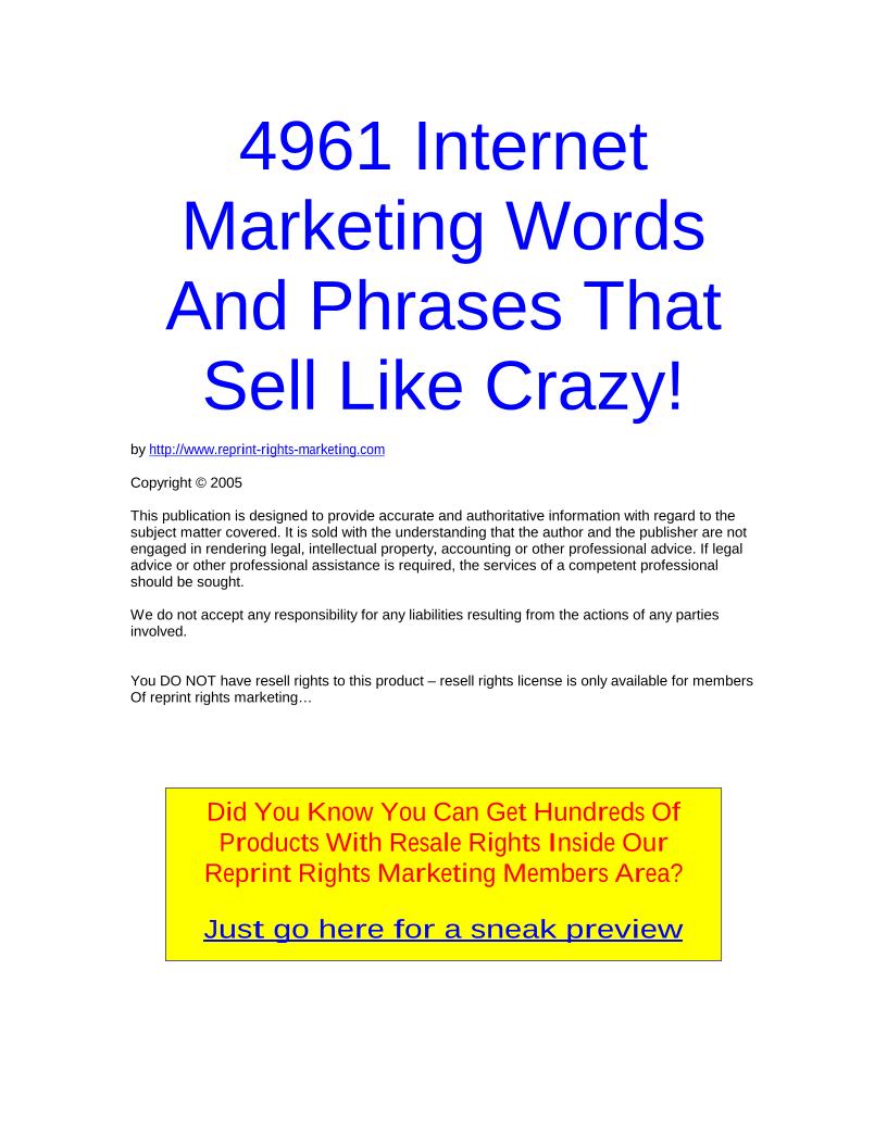 eBook: 4961 Power Words and Phrases for Explosive Marketing Success