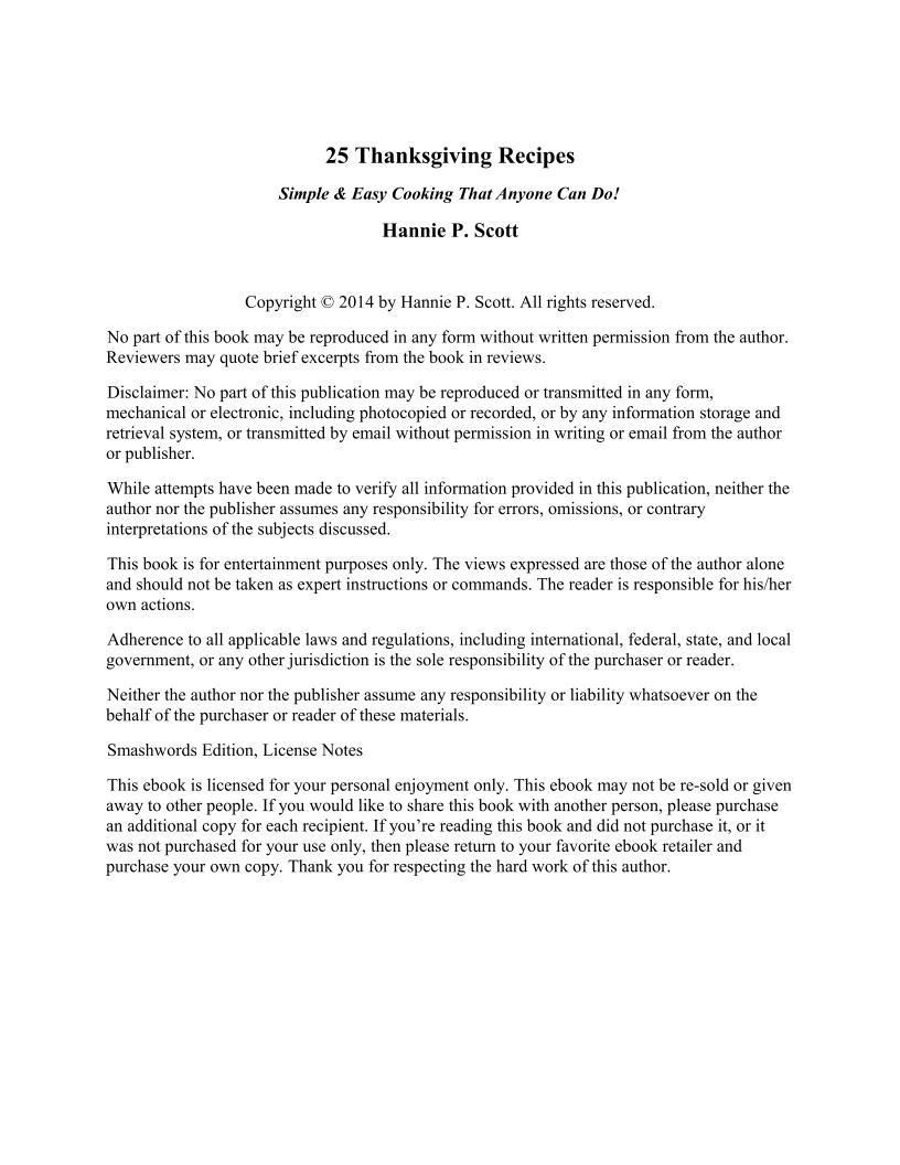 Delicious eBook: 25 Simple Thanksgiving Recipes for Everyone