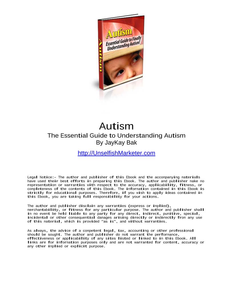 The Essential eBook Guide to Understanding Autism Spectrum Disorders