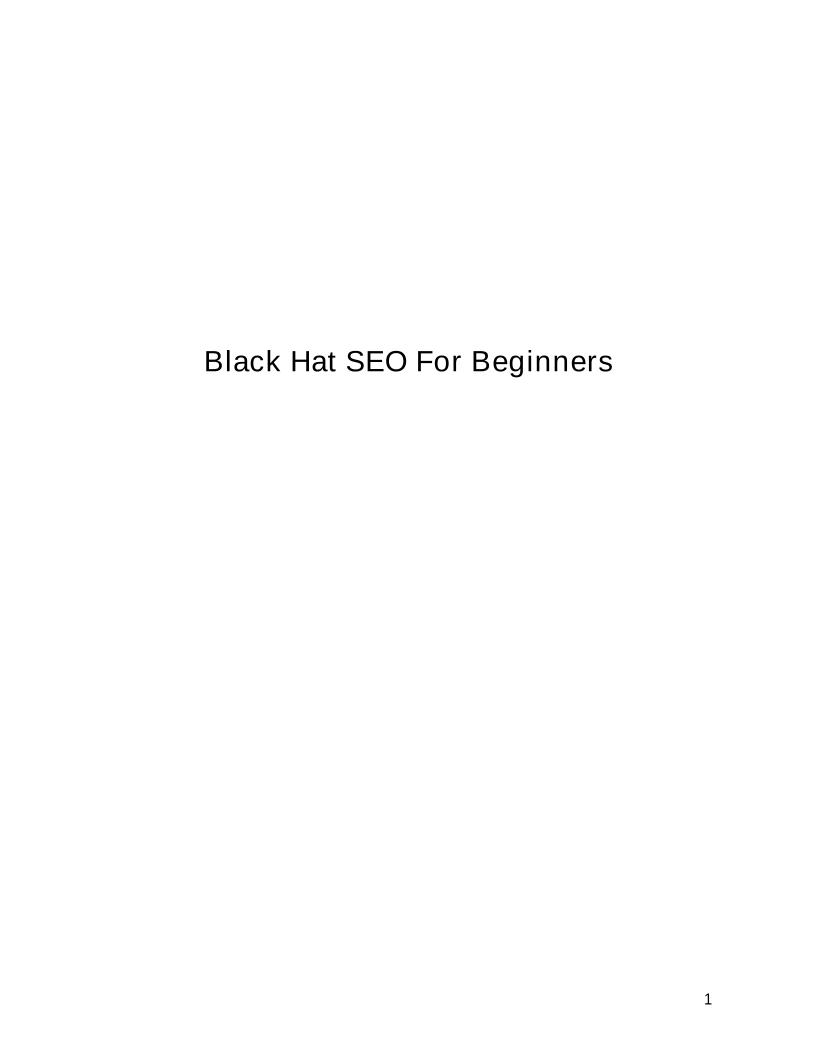 The Ultimate eBook Guide to Black Hat SEO for Beginners
