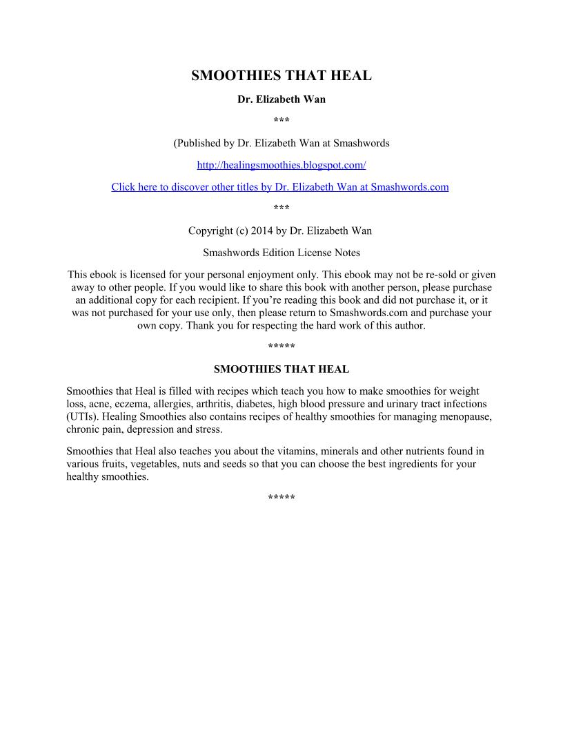 Discover Healing Smoothies eBook: Recipes for Health and Wellness