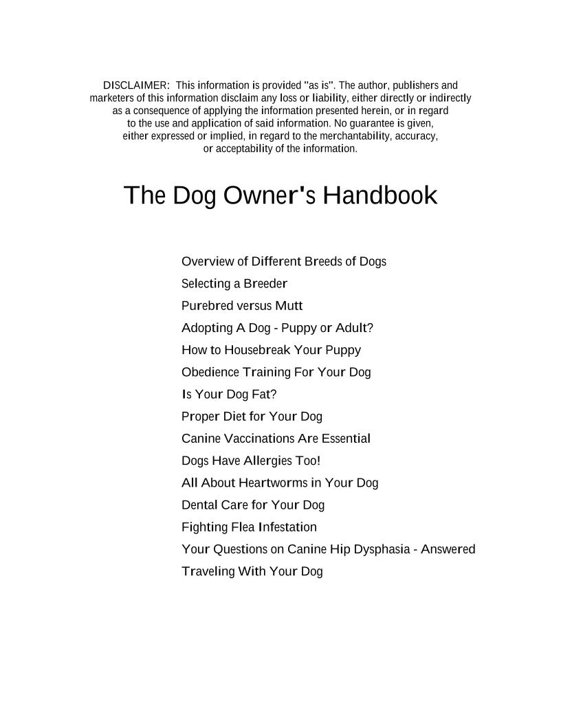 Essential eBook Guide to Dog Care and Health Tips