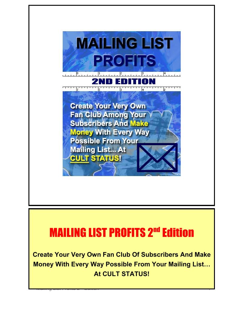 Mailing List Profits eBook: Strategies for Building and Monetizing Email Lists