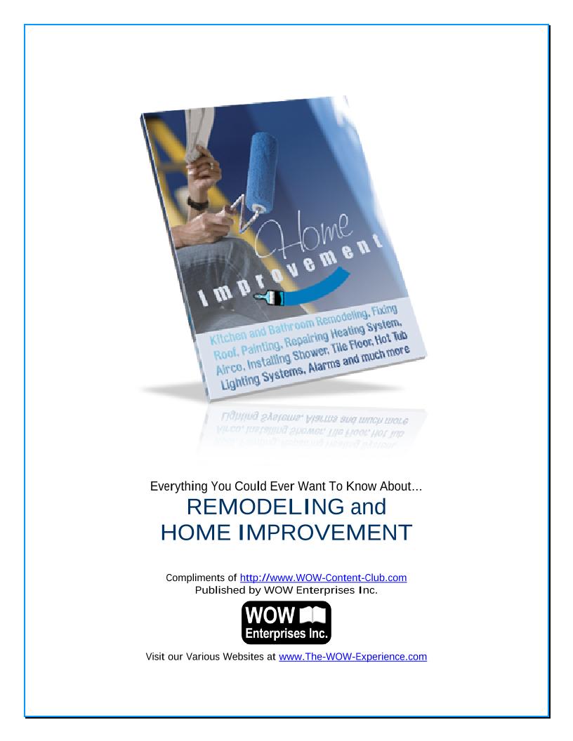 Essential eBook Guide to Home Remodeling and Improvement Projects