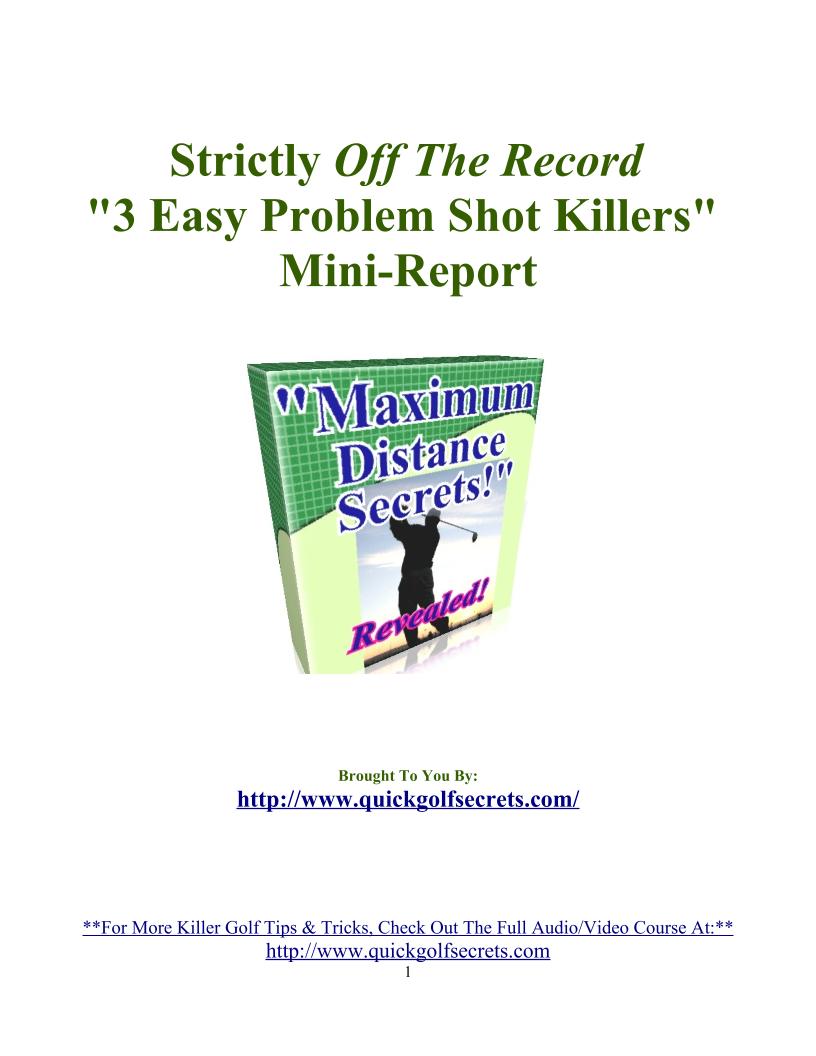 Discover the eBook: 3 Easy Ways to Conquer Golf's Toughest Shots