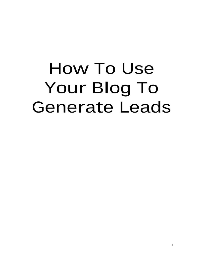 eBook: Mastering Your Blog for Lead Generation Success