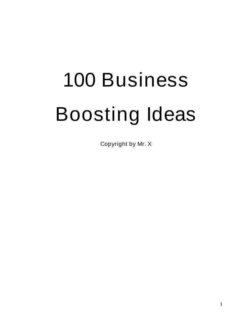 eBook: 100 Proven Business Boosting Ideas for Success and Growth