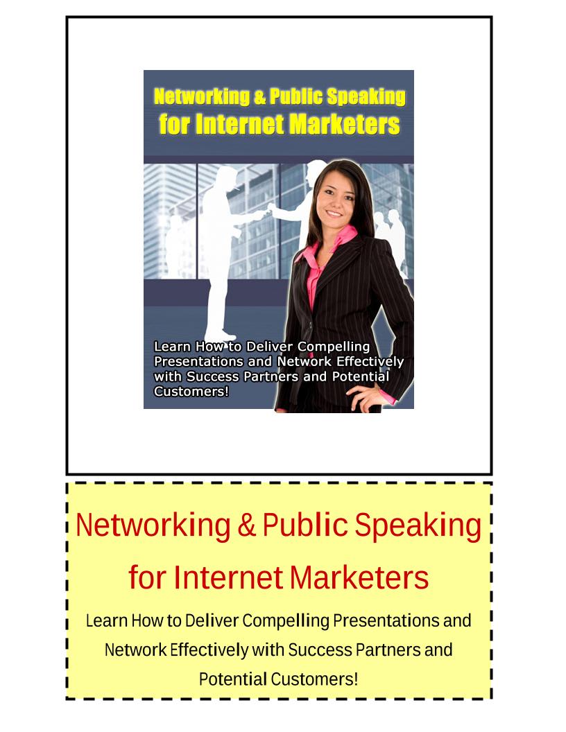 eBook: Mastering Networking and Public Speaking for Internet Marketers