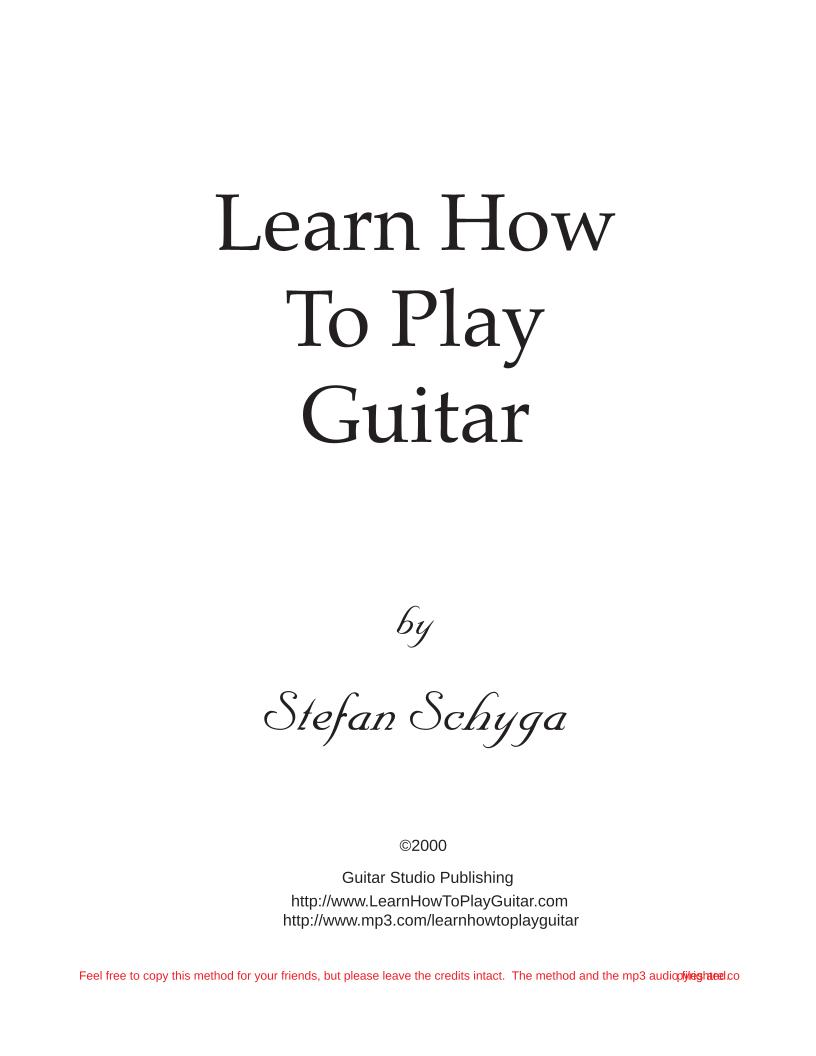 eBook: Learn to Play Guitar with Stefan Schyga's Comprehensive Method