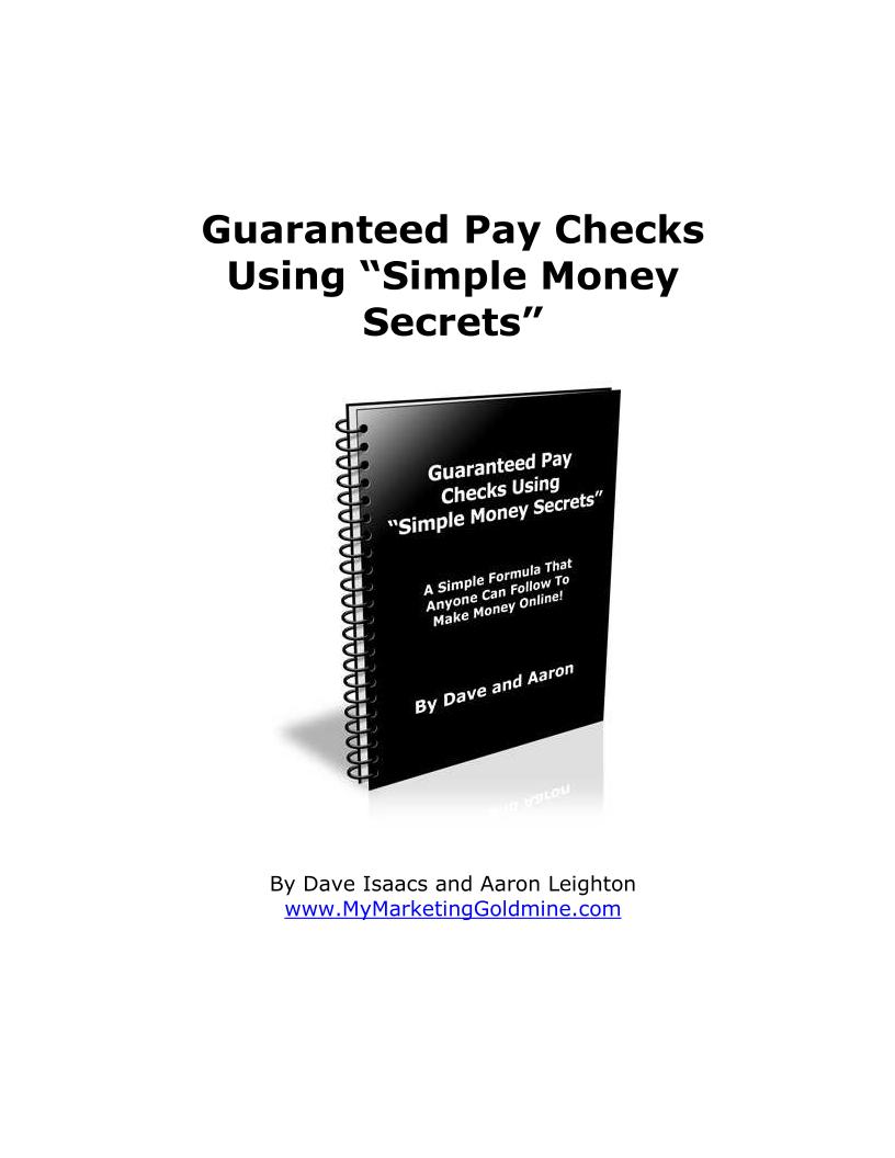 Unlock Guaranteed Paychecks with Simple Money Secrets eBook