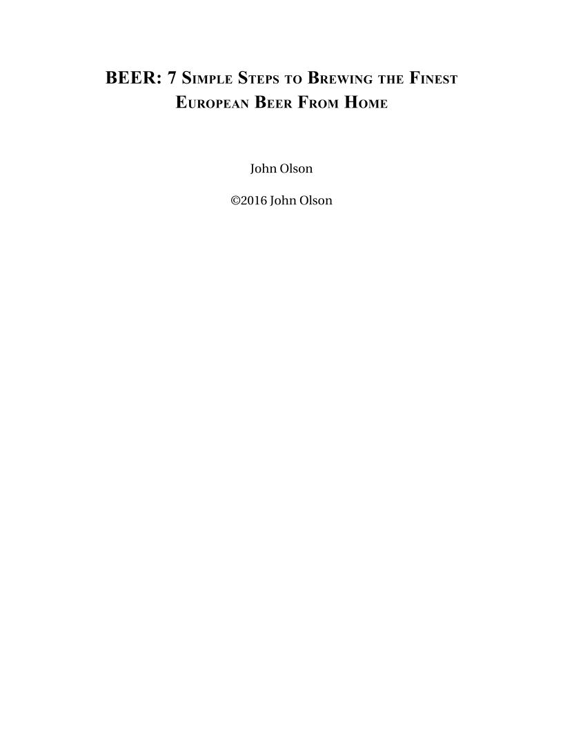 eBook: Master Home Brewing of Fine European Beer in 7 Steps
