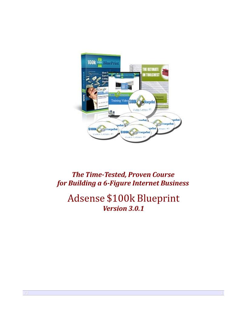 Unlock the Adsense $100k Blueprint eBook: Build a Profitable Online Empire