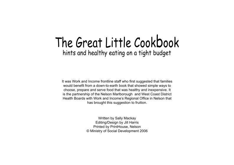 The Great Little eBook Cookbook: Simple, Healthy, and Budget-Friendly Recipes